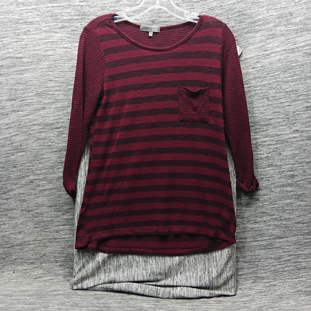 Be Cool Burgundy and Black Striped Top